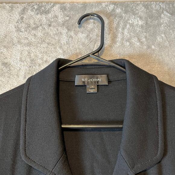 St. John Collection Black Wool‎ Blend Jacket Size 10 Women's - Picture 3 of 6